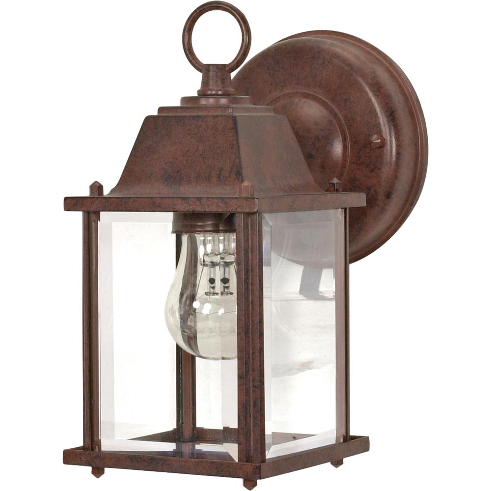Nuvo Lighting 60/637  1 Light - 9" - Wall Lantern - Cube Lantern with Clear Beveled Glass in Old Bronze Finish